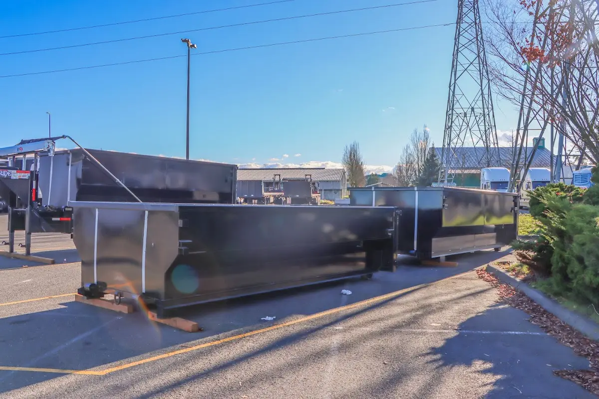 Roll-off dumpster ready for waste disposal at job site for Cleanout Dumpster Rental in Lutherville